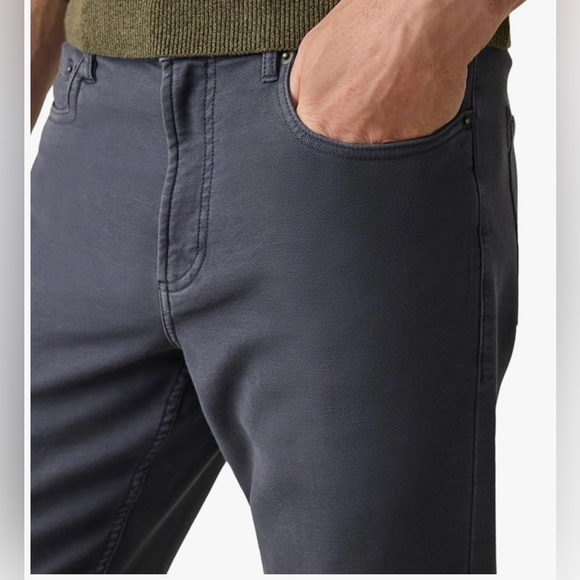 Faherty Mavy Denim Jeans with Brown Leather Patch - Picture 2 of 6